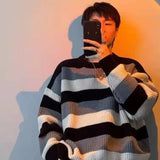 grunge knit pullover for fall and winter, oversized aesthetic with urban style, mens fashion layer for modern streetwear coll