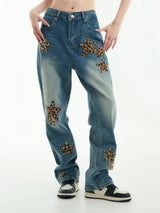 black baggy jeans men star patchwork straight denim pants fashion jeans male streetwear hip hop y2k loose trousers unique jeans style 813
