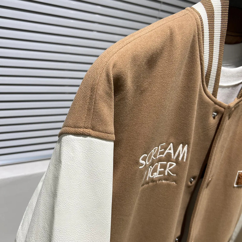urban fashion featuring new luxury 2022 men beige embroidery tiger roll in riches varsity coats jackets down coats cotton warm winter thicken a571 design – premium quality jacket for men