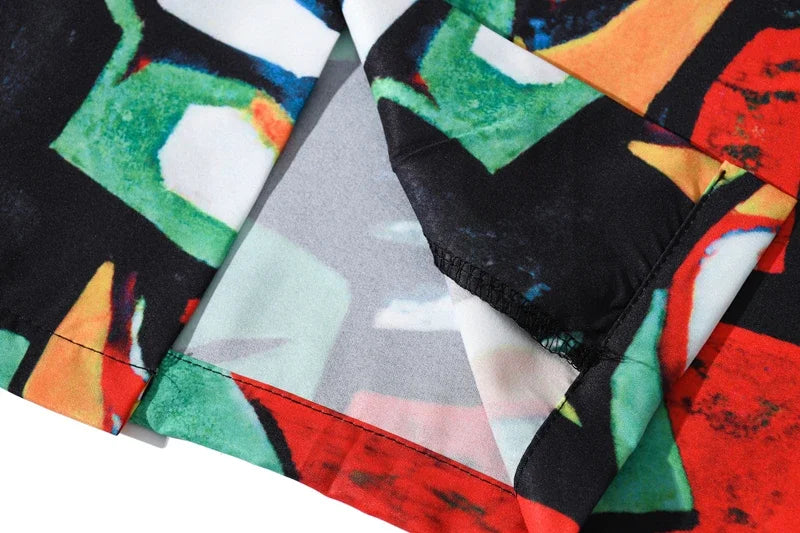 Dark Icon Graffit Hawaiian Shirt Men Vintage Street Men's Shirts Summer Beach Holiday Male Shirt Blouse