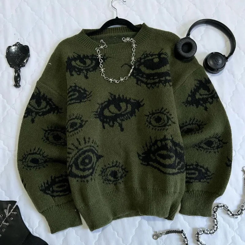 y2k fire graphic sweater, edgy streetwear for bold fashion-forward winter outfits, mens fashion layer for modern streetwear c