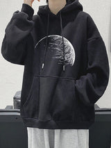Goth Fashion Graphic Printed Hoodies Mens Autumn Hip Hop Fashion Oversized