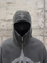 Thrasher-inspired oversized hoodie with flame designs