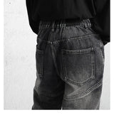 2023 dark streetwear totem embroidery vintage baggy men jeans pants feet zipper straight hip hop punk denim trousers ropa hombre unique jeans style 1773