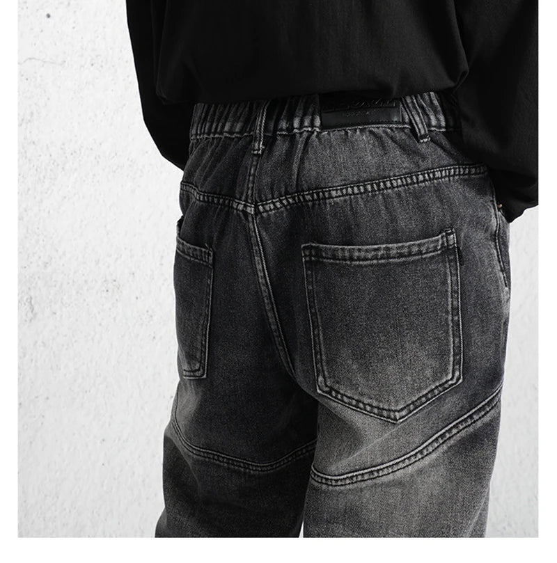 2023 dark streetwear totem embroidery vintage baggy men jeans pants feet zipper straight hip hop punk denim trousers ropa hombre unique jeans style 1773
