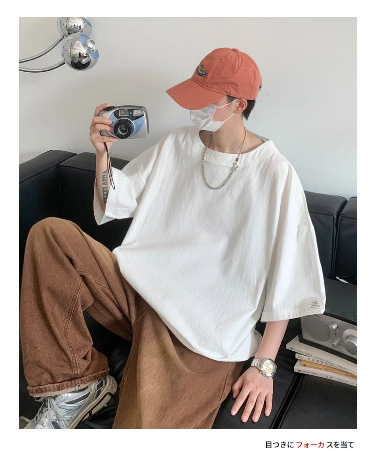 Anime Streetwear top – T Shirt Oversized Cotton Men Fashion Mens Summer Tshirts Ove