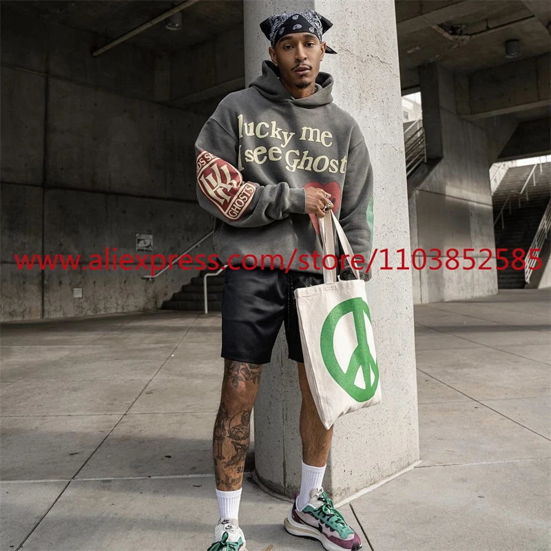 New American Heavy Duty Vintage Hoodie Long Sleeve High Street High Qu