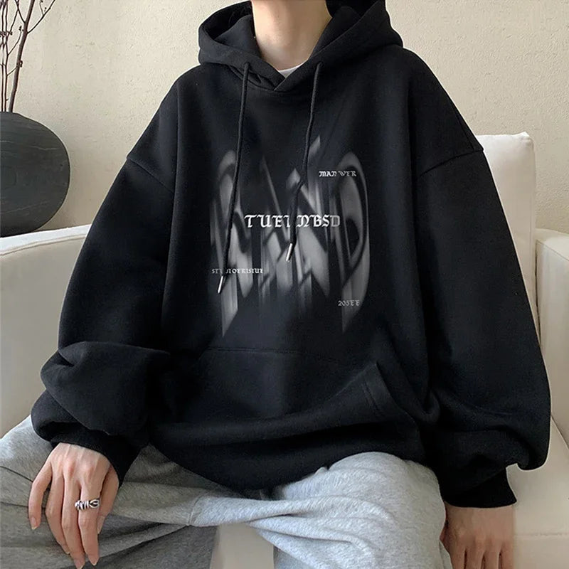 Y2K Oversized Graphic Pullover – New Gothic Letter Printed Hoodies For Men Autumn Hip Hop Oversized Hooded Sweatshirt Y2K Streetwear Graphic Hoodie Tracksuit | Gothic Drop #2