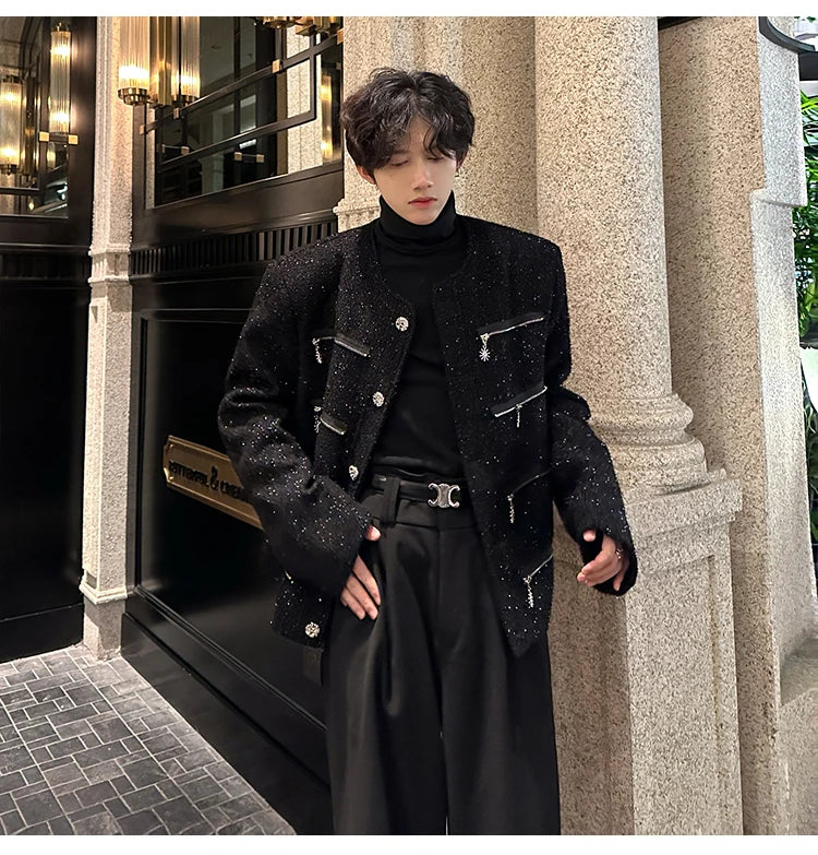 grunge winter jacket, layered citywear - aesthetic hip hop inspired casual wear
