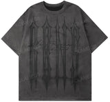 Sadcore Vintage print – Men Street T Shirts Artistic Logo Design Suede Short Sleeves