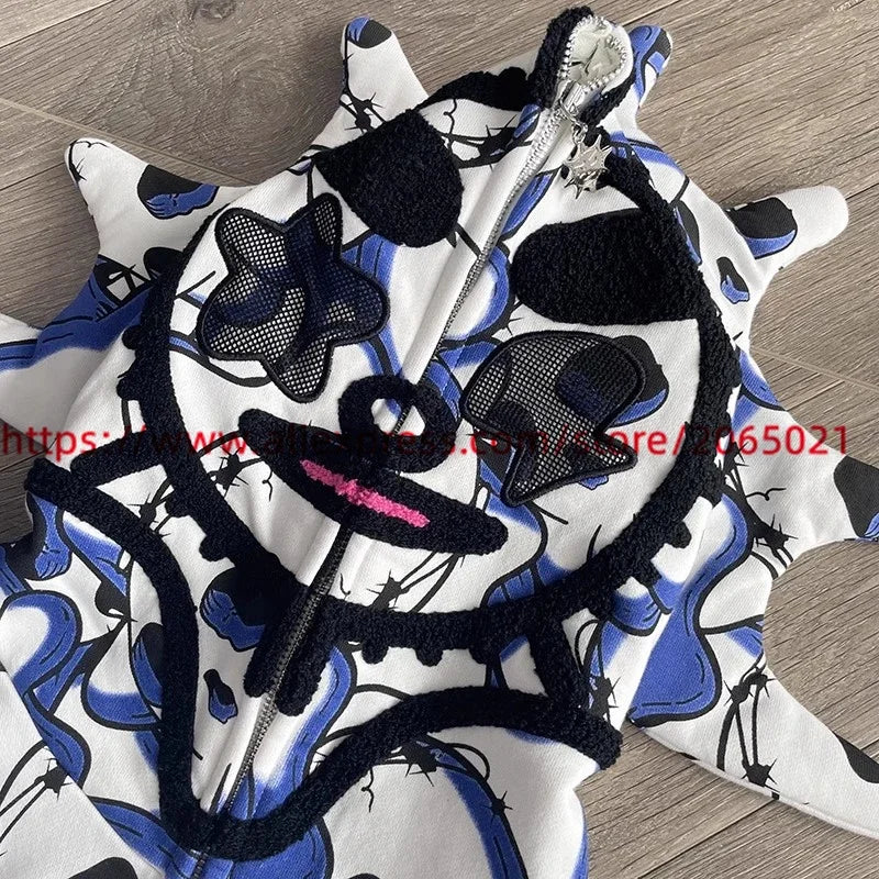 Towel Embroidered Cartoon Camouflage Glo Gang The Glory Full Zip Hoodi