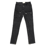 retro washed denim jeans mens bottom zipper jean trousers with pockets hip hop fashion high street slim fit pants joggers jeans unique joggers style 3095