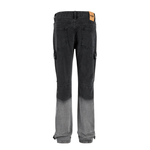 Streetwear Vintage Gradient Color Pocket Washed Baggy Jeans for Men Straight Casual Ropa Hombre Denim Trousers Oversized