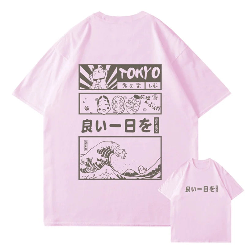Anime Aesthetic Shirt – Men Hip Hop Streetwear T Shirt Japanese Kanji Cartoon – Edgy Streetwear for All Genders