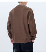 Men Handsome Splice Embroidery Fashion Loose Casual Pullover Sweatshir