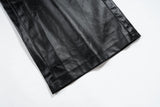 ro style matte pu leather pants for men high street y2k pantalones hombre baggy overall wide leg drawstring cargo pants unique cargo style 5563