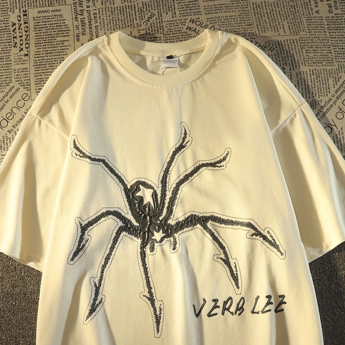 Harajuku Broken heart – Vintage Trend Personalized Spider Print Graphic T Shirt Loos
