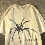 Harajuku Broken heart – Vintage Trend Personalized Spider Print Graphic T Shirt Loos