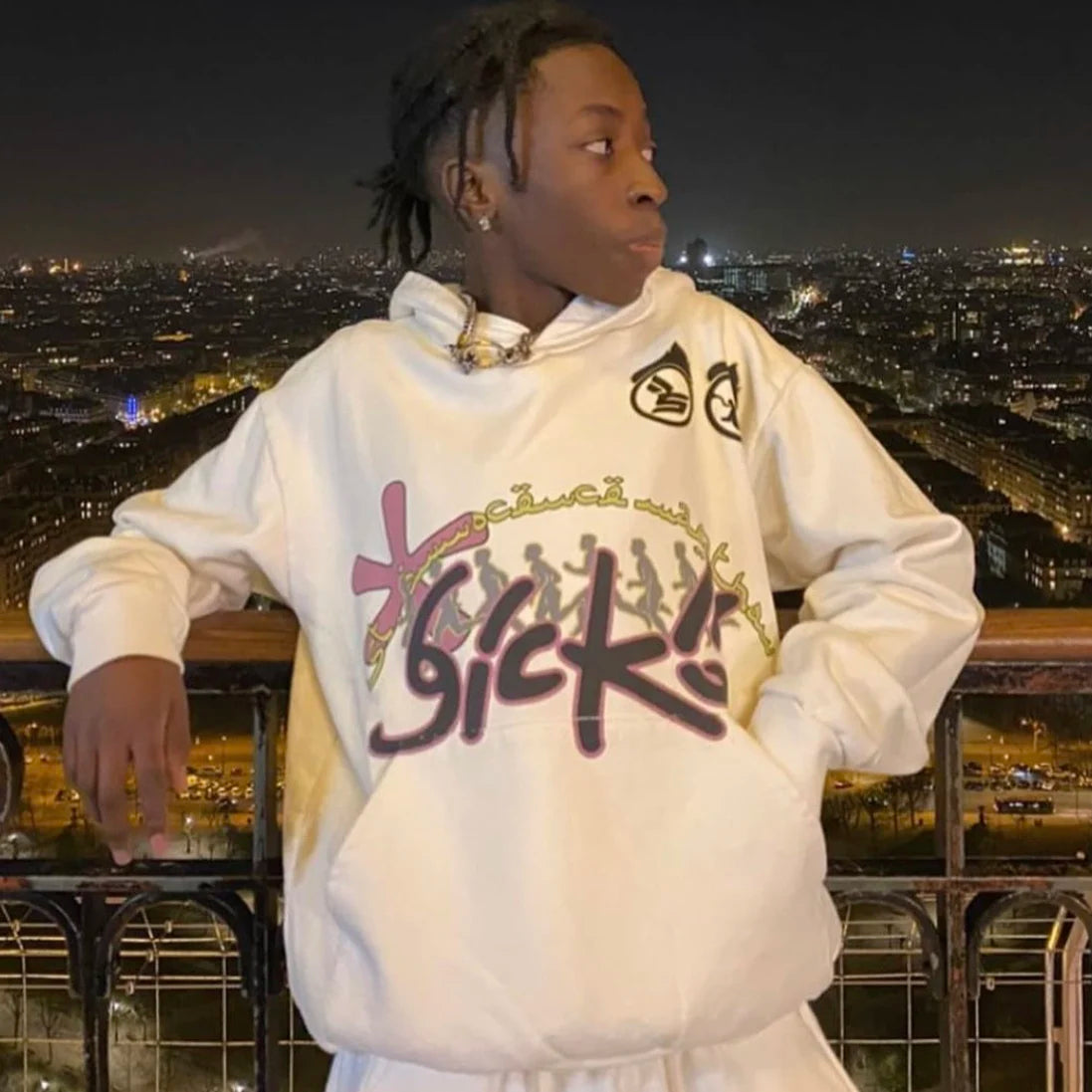 glitchcore tribal flames featuring new luxury 2023 born from pain ian connor sicko pullover hoodies hoody hooded sweatshirts velvet cotton thick fleece white 242