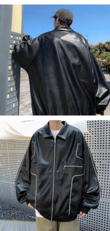 American Retro Pu Leather Jacket Spring And Autumn Hiphop High Street
