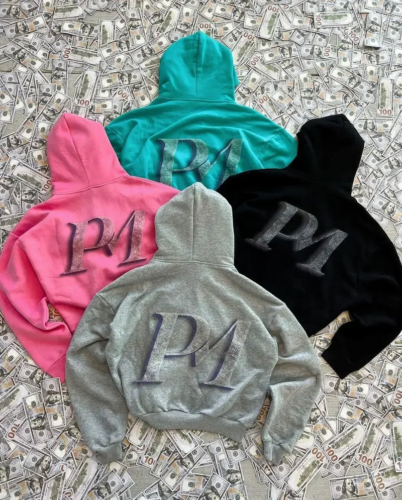Printed Personalized Patterns Street Style Street Hooded Cardigan Long