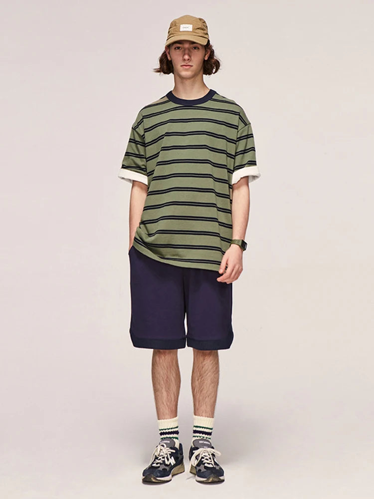Glitchcore Anime panel – 2023 Summer New Cityboy Mens Loose Straight Cotton Short Sle