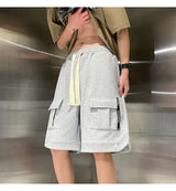 korean style niche casual shorts men summer workwear five point pants design trendy brand loose couple style retro sports pants unique shorts style 2175