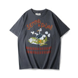 Anime Oversized shirt – Summer Mens T Shirt 200G Retro Cartoon Printed Fighter Milit