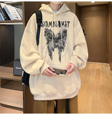 New Gothic Butterfly Printed Hooded Sweatshirt For Men Y2K Harajuku Fa
