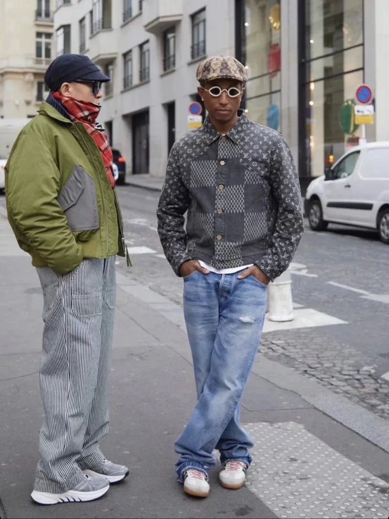 kanye west heavy industry high street jeans straight tube washed knives cut ground edges sagging jeans pants holes for men unique jeans style 2023