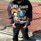 Autumn Winter New American Heavy Duty Vintage Hoodie Long Sleeve High