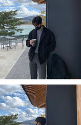 bold graphic winter coat, unisex street style, men's streetwear fashion, trendy oversized fit, urban techwear design, modern 
