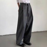 mens straight tube ice silk pants casual slacks youth thin wide leg pants business summer pants soft vintage trousers unique default style 986