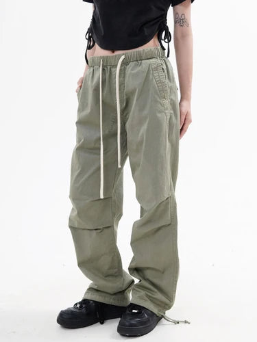 knee fold baggy pants unisex casual elastic waist straight trousers streetwear fashion drawstring women men hip hop y2k joggers unique joggers style 1253