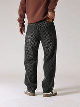 men streetwear fashion hip hop loose casual print black plaid denim pant jeans man vibe straight cowboy baggy jeans trousers unique jeans style 1569