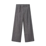 men women streetwear fashion loose casual belt wide leg suit pant boyfriend straight trousers baggy pants unique default style 2365
