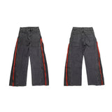 2023 cool design side zipper oversize hip hop men wide jeans pants y2k clothes straight loose punk denim trousers pantalon homme unique jeans style 1780