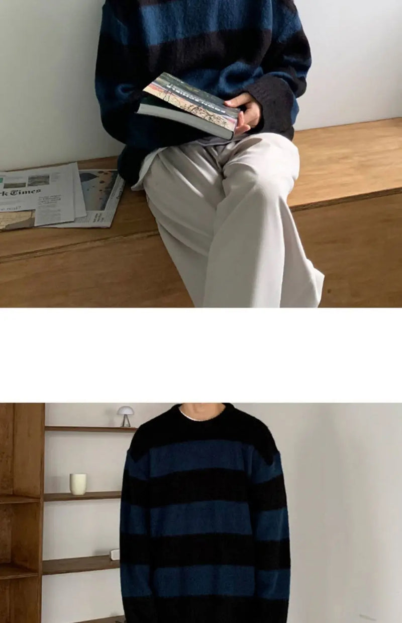 varsity knit sweater with retro streetwear styling for fall and winter outfits, ideal for men’s fashion and seasonal streetwe