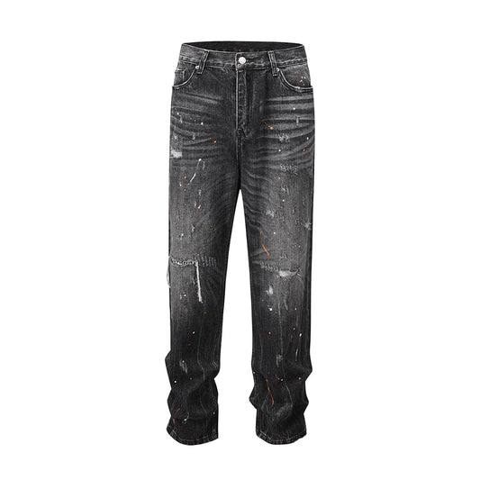 frayed damaged washed black baggy jeans men and women straight streetwear y2k pantalones hombre denim pants oversized cargos utility cargo pants