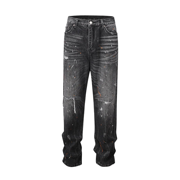 frayed damaged washed black baggy jeans men and women straight streetwear y2k pantalones hombre denim pants oversized cargos utility cargo pants