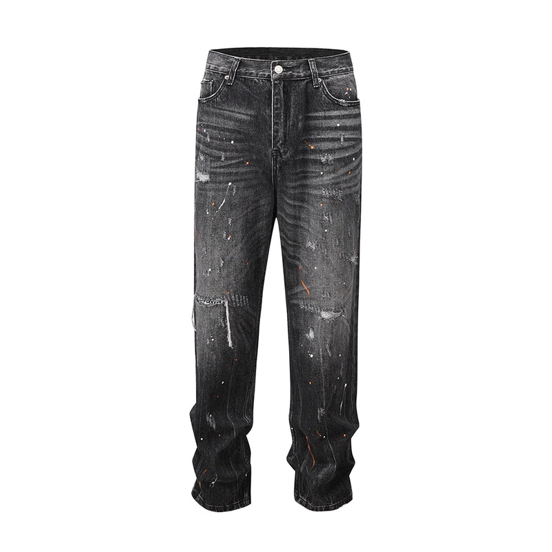 frayed damaged washed black baggy jeans men and women straight streetwear y2k pantalones hombre denim pants oversized cargos utility cargo pants