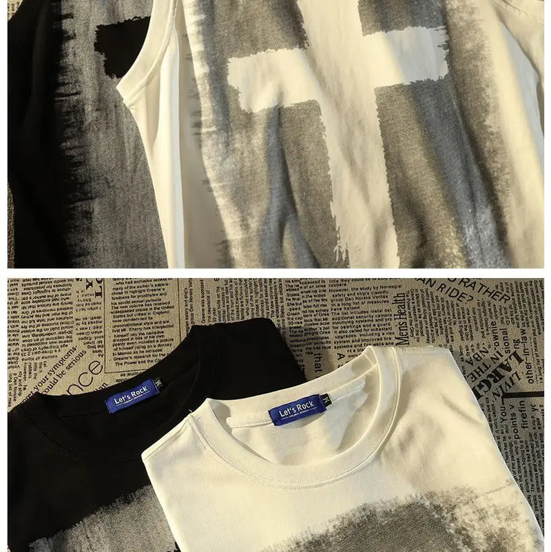 Harajuku Graphic tee – Pure Cotton American Retro Trend Fashion Niche Cross Print L