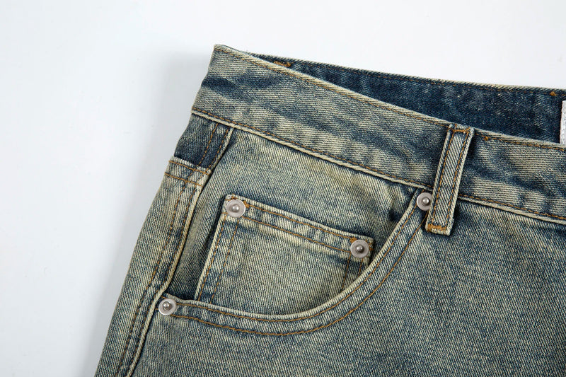 y2k streetwear side zipper buckle baggy pencil jeansfor menwshed hole ripped distressed pantalones hombre loose denim trousers unique jeans style 543
