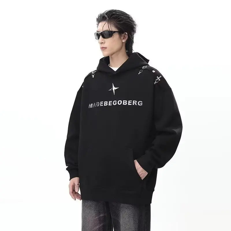 mens autumn hoodie set oversized high street hooded pullover hip hop straight leg jeans 2 piece 2023 street couple fashion suit urban skinny jeans