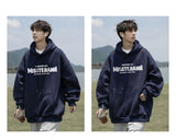 American Retro Casual Hoodies For Men Letter Printed Loose Fit Hooded