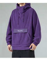 Autumn Polar Fleece Half Turtleneck Hoodies For Men Y2K Vintage Windproof Hooded Sweatshirts Casual Streetwear Pullover