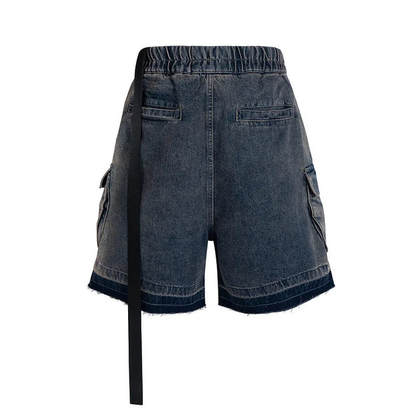 New 2024 Novelty High Zipper Rick Denim Tactics Heavy Skateboard Street Cotton Casual Shorts Kanye Hip-hop Parkour Cargo #a2