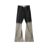 streetwear ro style gradient color baggy stacked baggy flare jeans for men and women straight washed casual denim trousers unique jeans style 4547