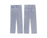2023 cool design ripped hole mesh gothic blue baggy men jeans pants new fashion straight hip hop denim trousers pantalon homme unique jeans style 5149