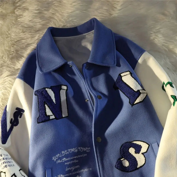 Retro Baseball Jacket for Men Cold Weather Jacket